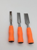 Orange Handle 3 Piece Chisel Set 1/2” 3/4” 1” Steel Caps - $115.37 MXN