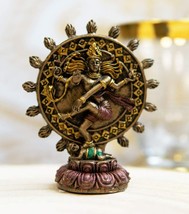 Ebros Vastu God Lord Shiva Nataraja Fire Wheel Cosmic Dance Miniature Figurine - £11.98 GBP