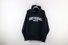 Vintage 90s Universal Studios Mens Large Faded Spell Out Hoodie Sweatshirt Blue - £47.44 GBP