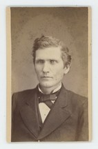 Antique CDV Circa 1870s Handsome Man With Strong Gaze Eberhart Mt. Vernon, IA - £7.56 GBP
