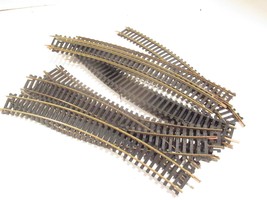Ho Brass Track - 12 Pieces Of 18&quot; Radius CURVES- Most W/JOINERS- Good - HB3 - £4.65 GBP