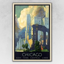 20&quot; X 30&quot; Vintage 1929 Chicago Michigan Ave Travel Poster Wall Art - $56.99
