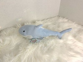 New Cuddly Cousins Shark Blue White Stuffed Plush Animal Toy 13 in lgth - $3.81