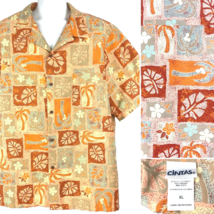 Cintas Uniform Palms Leaves Pastel Hawaiian Shirt size XL 54 x 31 Mens P... - £20.81 GBP