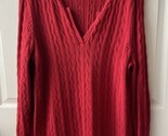 Lauren Ralph Lauren Cable Knit Cotton Sweater Womens Plus Size 1x  V Nec... - £16.54 GBP