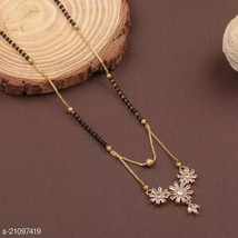Indian Joharibazar GoldPlated Kundan AD/CZ Locket Jewelry Set Wide Mangalsutra c - £12.64 GBP