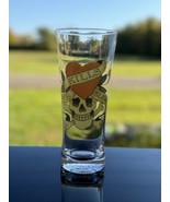 Ed Hardy Barware Drinking Beer Glass Love Kills Slowly Skull Heart Glass... - $22.75