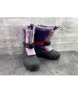 Sorel Boots Big Kid Youth 1M Flurry Shoes Purple Lined Waterproof Insula... - $37.74 CAD