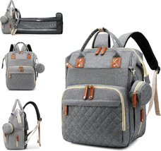 Diaper Bag with Changing Station, Waterproof 3 in 1 Baby Diaper Backpack with Fo - £41.88 GBP