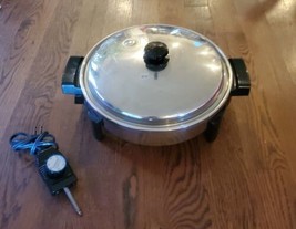 HUGE Saladmaster STAINLESS STEEL Oil Core ELECTRIC SKILLET 7256 w/Vapo L... - $116.88