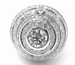 Authentic! Chanel Comete Star 18k White Gold Diamond Large Spinning Dome Ring - £15,698.15 GBP