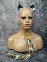 Lynx Ears Tail Costume Kit Set Faux Striped Fur Cat Bobcat Wild Cat Kitt... - $238.84 MXN