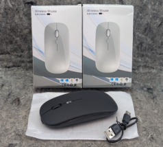 2 x Wireless Travel Rechargable Mouse w/ USB Dongle - Black New - $7.49