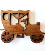 Antique Wood Handmade Coach Car Automobile Carved Collectible E2 - $54.84 CAD