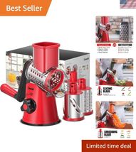 Rotary Cheese Grater, Kitchen Mandoline Vegetable Slicer with 3 Intercha... - $51.92