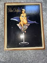 Vintage Advertising Relief Martini Blue Dolphin On Wood Frame 22x18x1 - £138.91 GBP