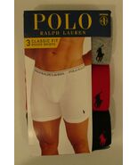 3 RALPH LAUREN POLO RED BLACK GRAY BLUE SIZES: S M L XL COTTON BOXER BRI... - $41.39