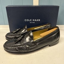 Men&#39;s Cole Haan Air Black Pinch Tassel Loafers Size 11 Leather 03507 + Shoe Tree - £47.47 GBP