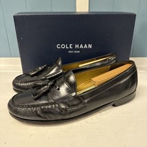 Men&#39;s Cole Haan Air Black Pinch Tassel Loafers Size 11 Leather 03507 + Shoe Tree - £46.70 GBP