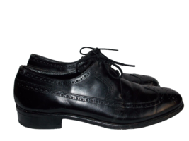 Johnston &amp; Murphy WINGTOP OXFORD Black Leather Lace Up Shoes Men 10D/B U... - $59.99
