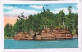 Wisconsin Postcard Steamboat Rock Dells Of The Wisconsin River - £1.54 GBP