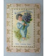 Glenwood Ranges Victorian trade card Bridgton ME die cut lace antique bo... - $685.42 MXN