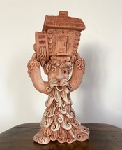 Fairy forest man/character, Vintage ceramic figurine with box, Rustic decor - £55.95 GBP
