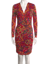Mara Hoffman XS Dress Geometric Midi Faux Wrap Long Sleeve Cosby Loud Pi... - $80.00