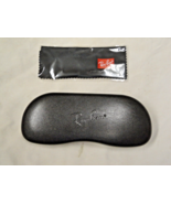 Ray-Ban black hard eye glass case with cloth NEW - £11.68 GBP