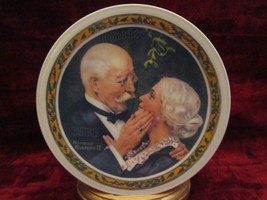 Golden Christmas Collector Plate Norman Rockwell Grandpa & Grandma 1976 - $2.99