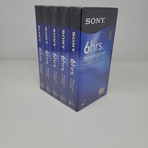 Lot 5 Sony T-120 Blank VHS VCR Premium Grade Video Tapes 6 Hrs each New Sealed - $19.62