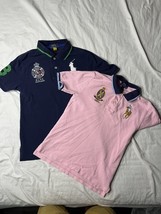 Polo Ralph Lauren Big Pony Shirts Boys Med 10-12 Blue Pink Short Sleeve ... - $30.00