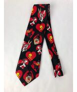 Looney Tunes Mania Heart Valentine Novelty Necktie Vintage 1997 Tweety T... - $138.51 MXN