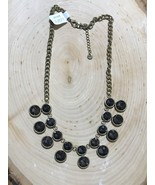 ANN TAYLOR LOFT GOLD TONE SMOKEY STONE NECKLACE NWT $39.50 - $24.70