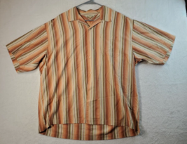 Tommy Bahama Button Up Shirt Mens Size XL Multi Striped 100% Silk Short Sleeve - £15.00 GBP