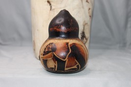 Vintage Folk Art Hand Carved Gourd Elephant Peruvian Hangable Twisted Cord - $17.21