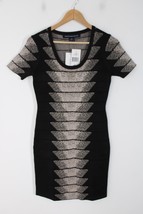 NWT French Connection 8 Black Brown Spotlight Fleck Jacquard Sheath Dress - £35.49 GBP