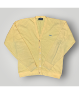 Vintage 1970s Challenger Acrylic Cardigan Sweater Yellow Turtle Golf - £34.24 GBP