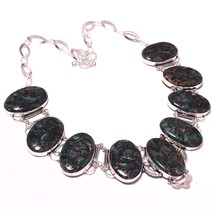 Copper Emerald Vintage Style Gemstone Handmade Necklace Jewelry 18&quot; SA 1181 - £16.87 GBP