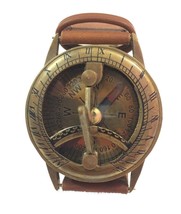 Antique Brass Wrist Steampunk Sundial Compass Nautical Maritime Watch Su... - £20.21 GBP