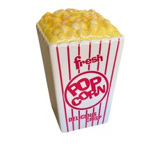 Fresh Popcorn Ceramic Bank Movie Theater Snacks Novelty Stripes Buttered... - $278.74 MXN