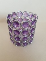 Avon Sparkle Birthstone Colored Votive Tea Light Holder Purple February No Box - £5.14 GBP