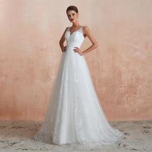 A-line Lace Boho Wedding Gown with Sweep Train - £184.84 GBP