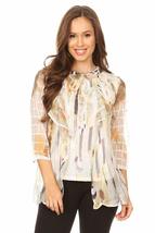 High Secret Women&#39;s Multi Color Two Layer Blouse (Medium, Beige) - £43.70 GBP