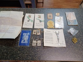 Vintage Catholic Lot of Prayer Books Rosary Medals Devotional Items - £31.06 GBP