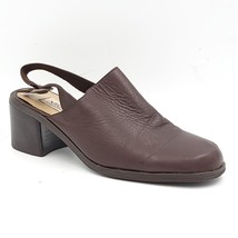 Villager by Liz Claiborne Hamilton Women Slingback Mule Heels Size US 7.5M Brown - £4.74 GBP