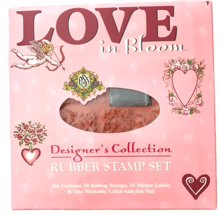 PSX Rubber Stamp Boxed Set Love in Bloom 10 Stamps &amp; Labels SK810 2000 NIB - £12.94 GBP