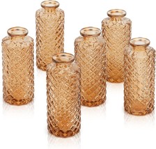 Small Diamond Bud Vases In Bulk, Comsaf Glass Bud Vases Set Of 6, Wedding Decor, - £27.27 GBP