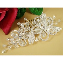 Bridal Comb Swarovski Crystal &amp; Rhinestones Silver Hair Comb - £44.72 GBP