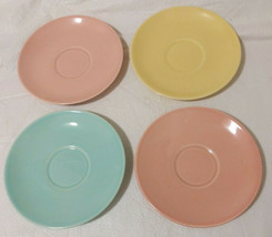 Lu-Ray Pastel Saucers  Pink Yellow Green Lot of 4 - £7.84 GBP